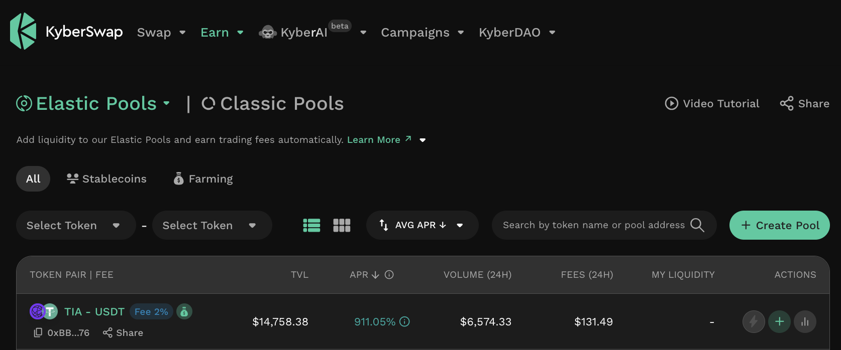 Scrolll Pool Step-By-Step Guide To Get $TIA & Farm - KyberSwap Blog