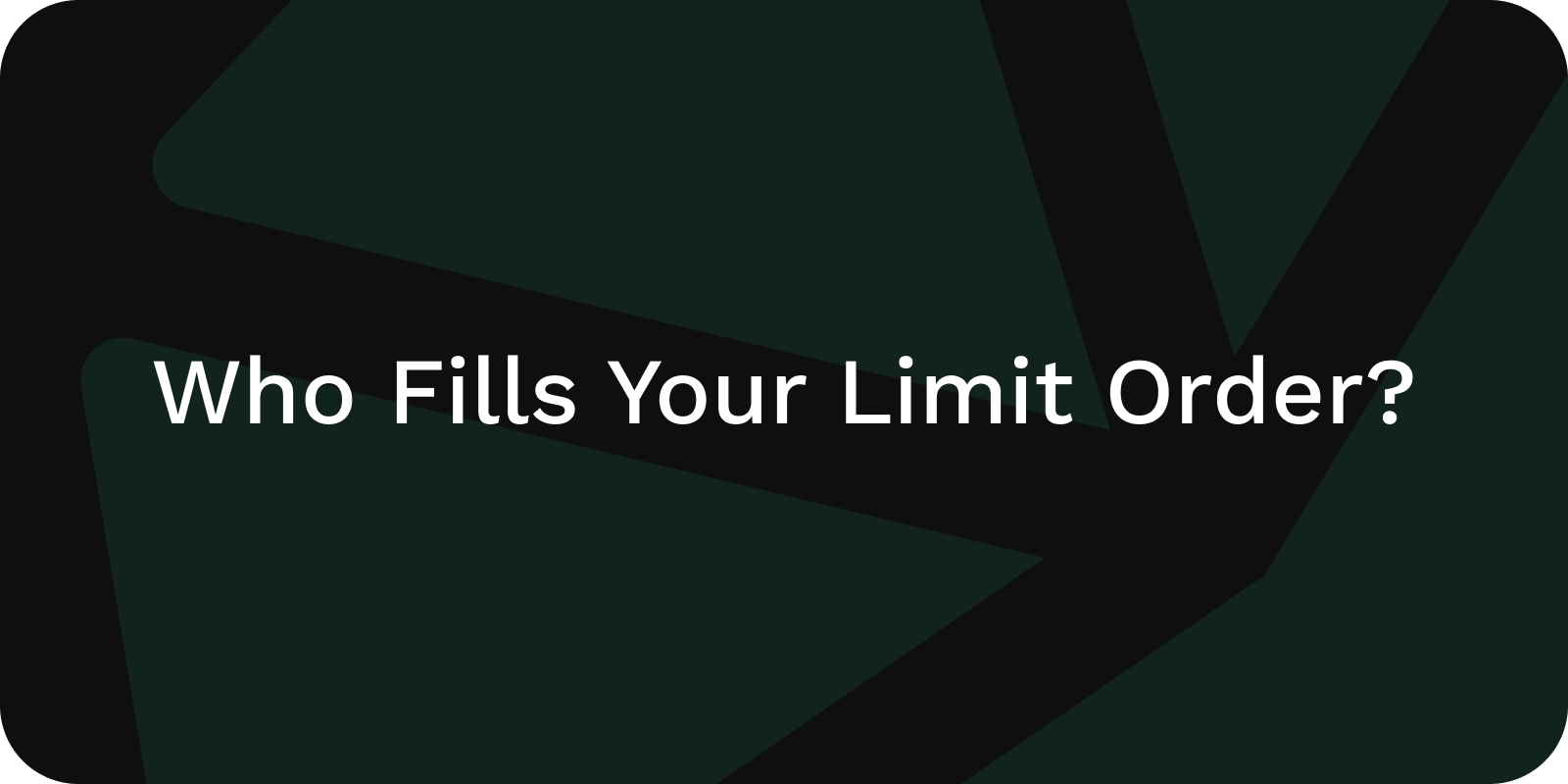 who fills a DEX limit order